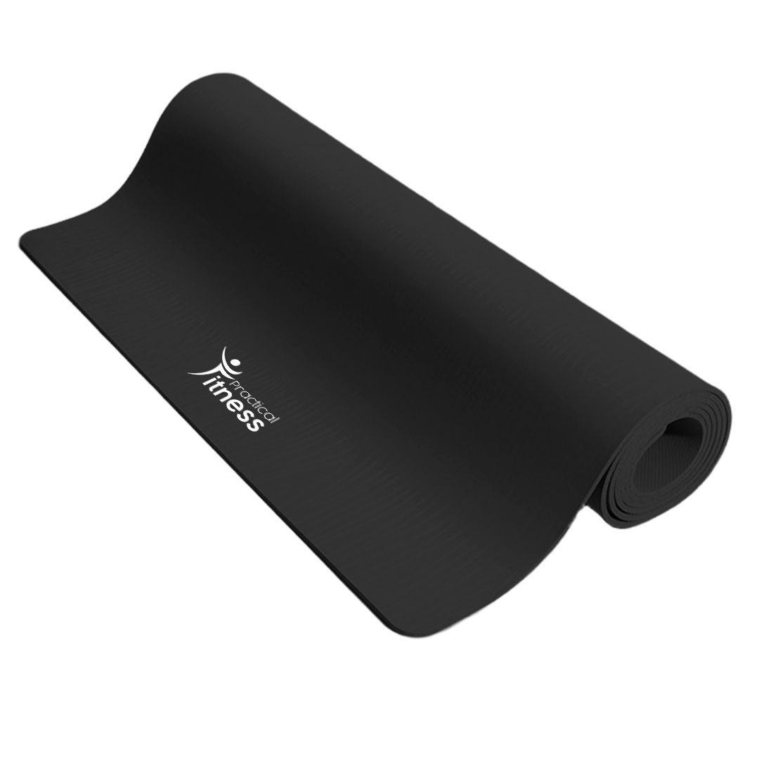 Yoga mat profesional de caucho Practical Fitness negro de 5 mm