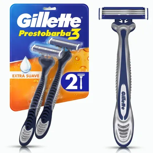 Máquina Afeitar Gillette Prestobarba3 3 Hojas Afeitada Al Ras - 2 Uds