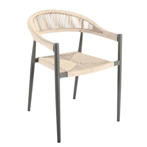 Silla de comedor Bistro de aluminio y fibra