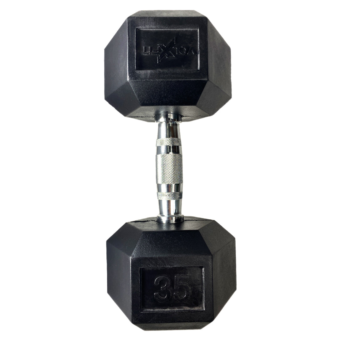 Mancuerna hexagonal de caucho Volxfit de 35 lb