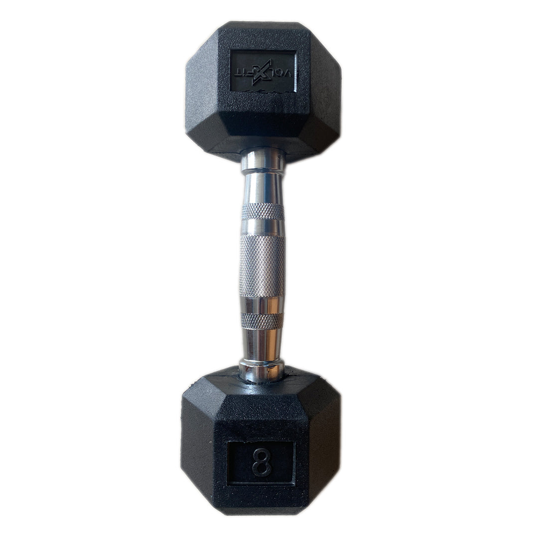 Mancuerna hexagonal de caucho Volxfit de 8 lb