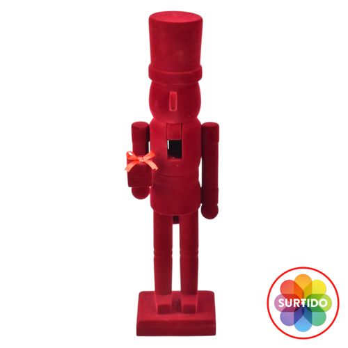 Decoración Holiday Time de cascanueces rojo y verde Navidad - 36 cm