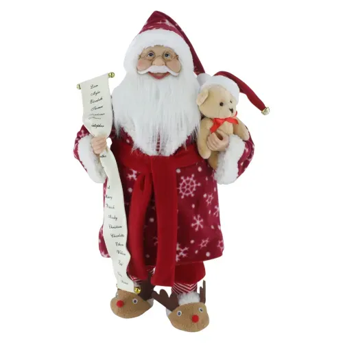 Santa Claus Holiday Time con bata roja y peluche Navidad - 45 cm