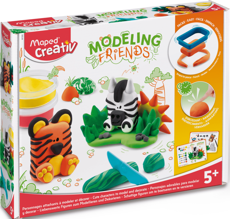 Juguete Montessori Maped Creativ kit arcilla moldeable Friends tigre-zebra