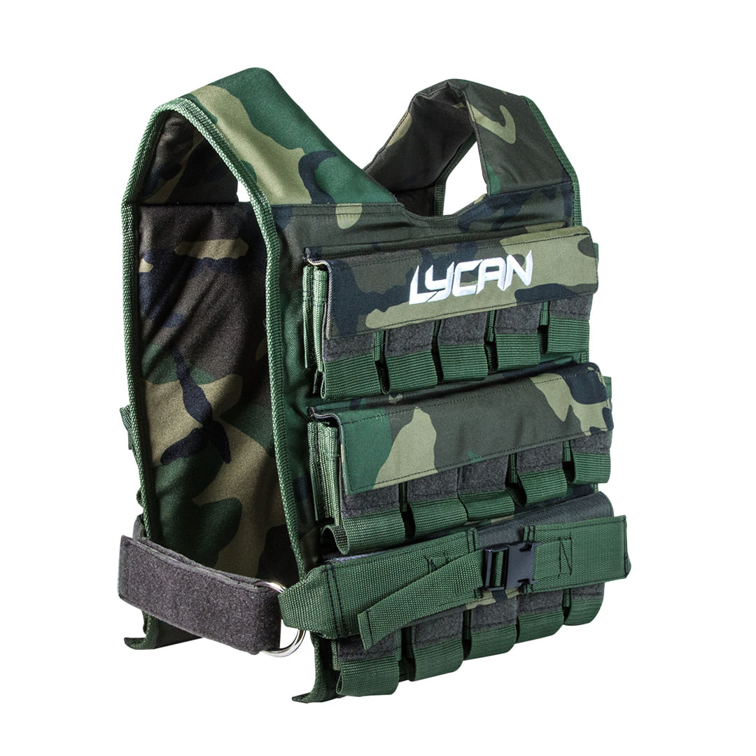 Chaleco con peso corte recto Lycan camo de 30 kg