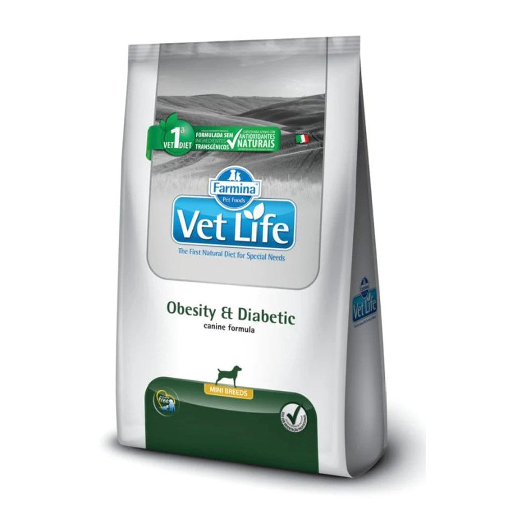 Concentrado para perro adulto Vet Life canine obesity diabetic mini - 4.4lb