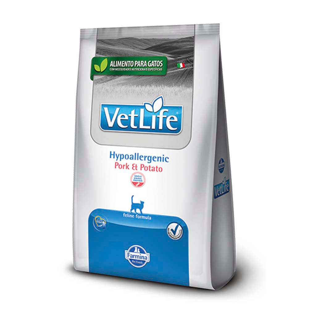 Concentrado para gato adulto Vet Life hypoallergenic feline - 4.4lb
