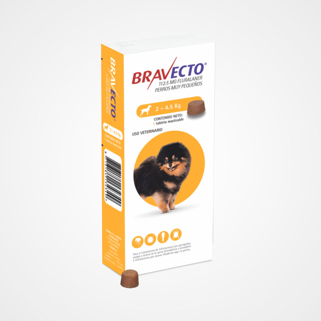 Antipulgas para perro Bravecto 2 a 4.5kg (Pastilla )