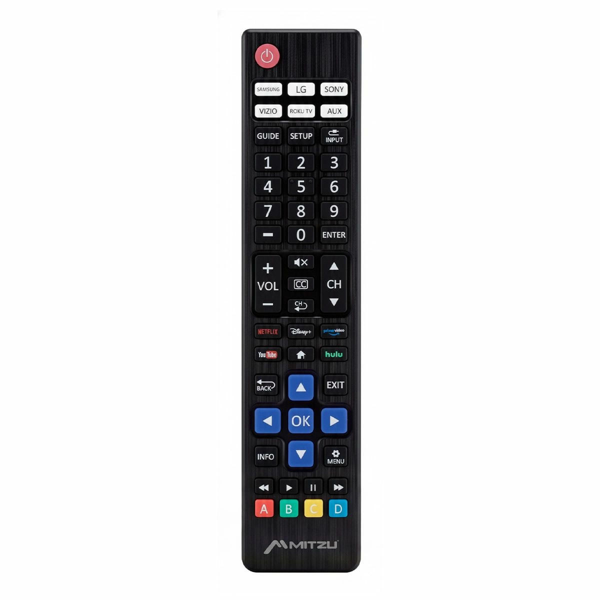 Control Remoto Universal Mitzu Para Pantallas Smart Samsung, Sony, Lg, Vizio, Roku Tv, Botones De Acceso Directo.
