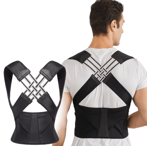 Corrector de postura para espalda ajustable para alivio de dolor y enderezar la espalda (Unisex) talla M color negro