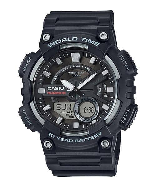 Reloj Casio analógico-digital para caballero con correa de resina modelo: AEQ-110W-1AV