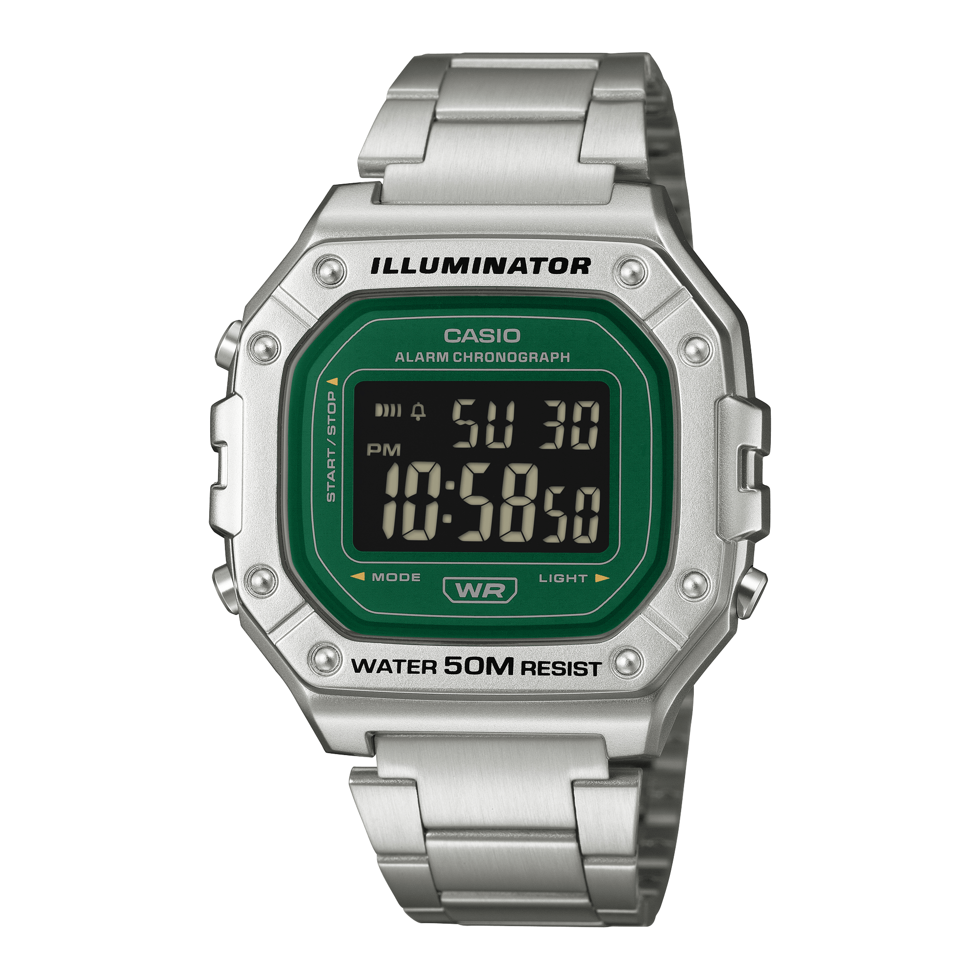 Reloj Casio digital unisex con pulsera de acero modelo: W-218HD-3AV