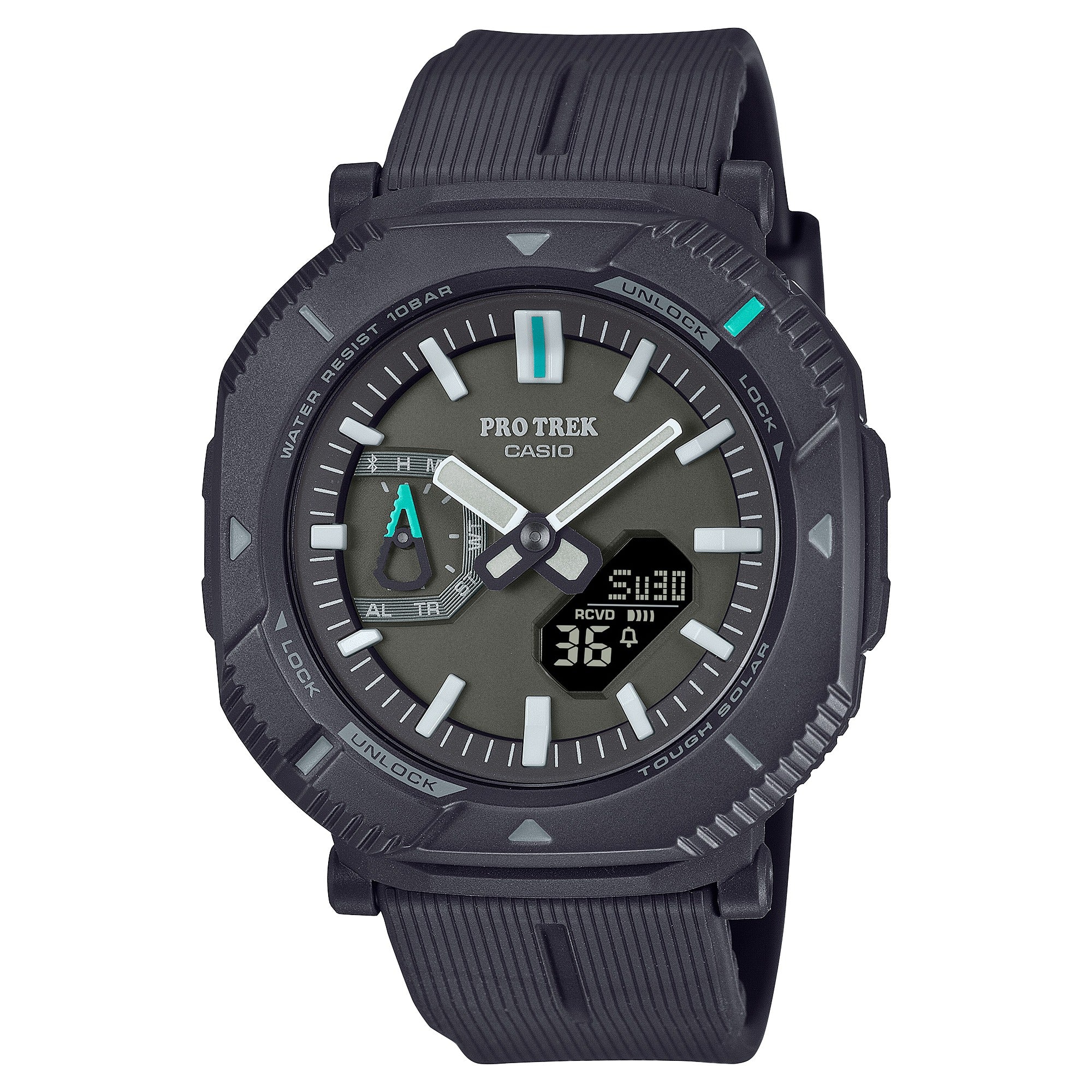 Reloj Casio Illuminator analógico-digital para caballero con correa de resina modelo: PRJ-B001-1