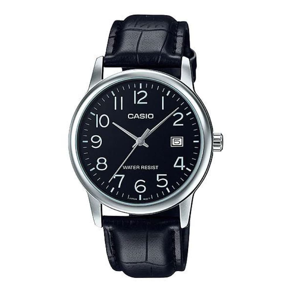 Reloj Casio para caballero con correa de cuero modelo: MTP-V002L-1B