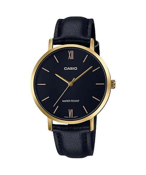 Reloj Casio para dama con correa de cuero modelo: LTP-VT01GL-1B