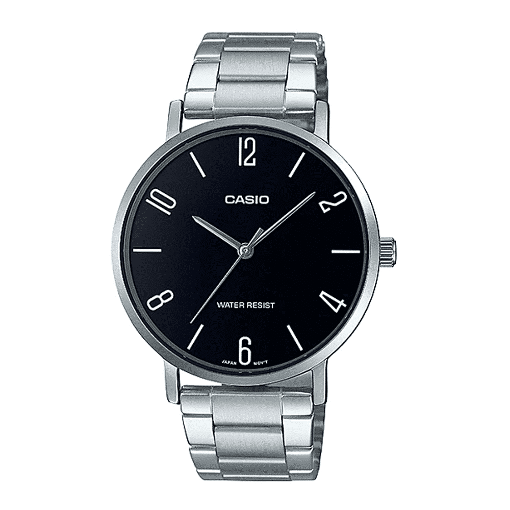 Reloj Casio para caballero con pulsera de acero modelo: MTP-VT01D-1B2