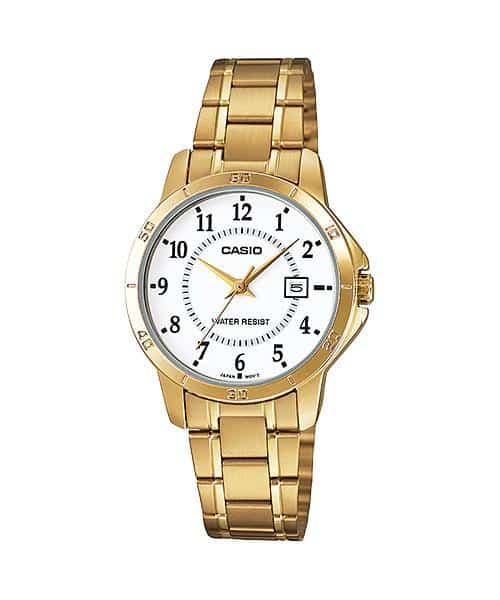 Reloj Casio para dama con pulsera de acero modelo: LTP-V004G-7B