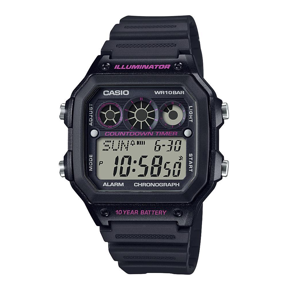 Reloj Casio digital para caballero con correa de resina modelo: AE-1300WH-1A2V