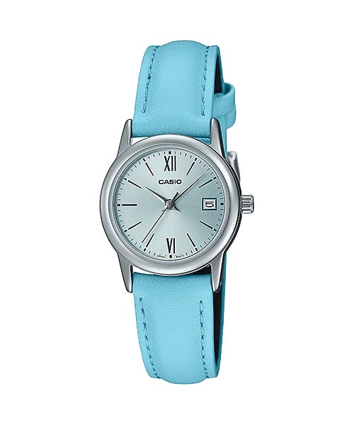 Reloj Casio para mujer con correa de cuero modelo: LTP-V002L-2B3
