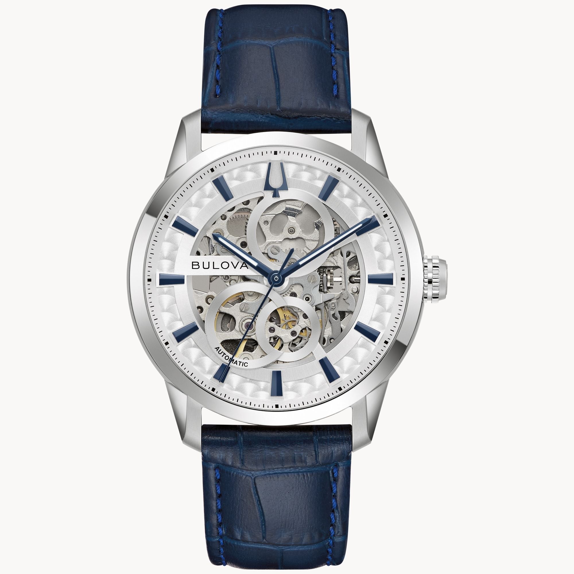 Reloj Bulova Sutton Modelo para hombre con correa de cuero modelo: 96A330