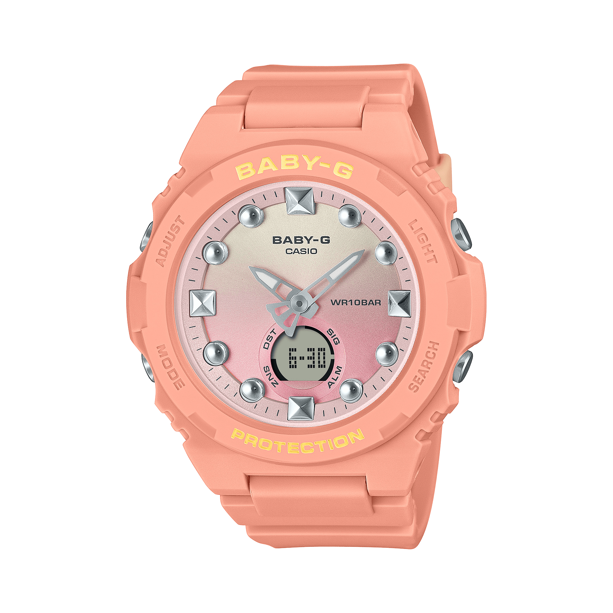Reloj Baby-G Illuminator analógico-digital para mujer con correa de resina modelo: BGA-320-4A1