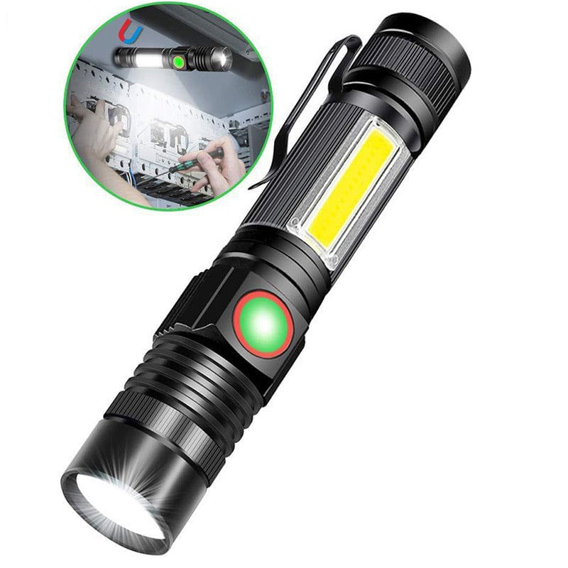 Linterna LED recargable con luz lateral y zoom TS-FL1139