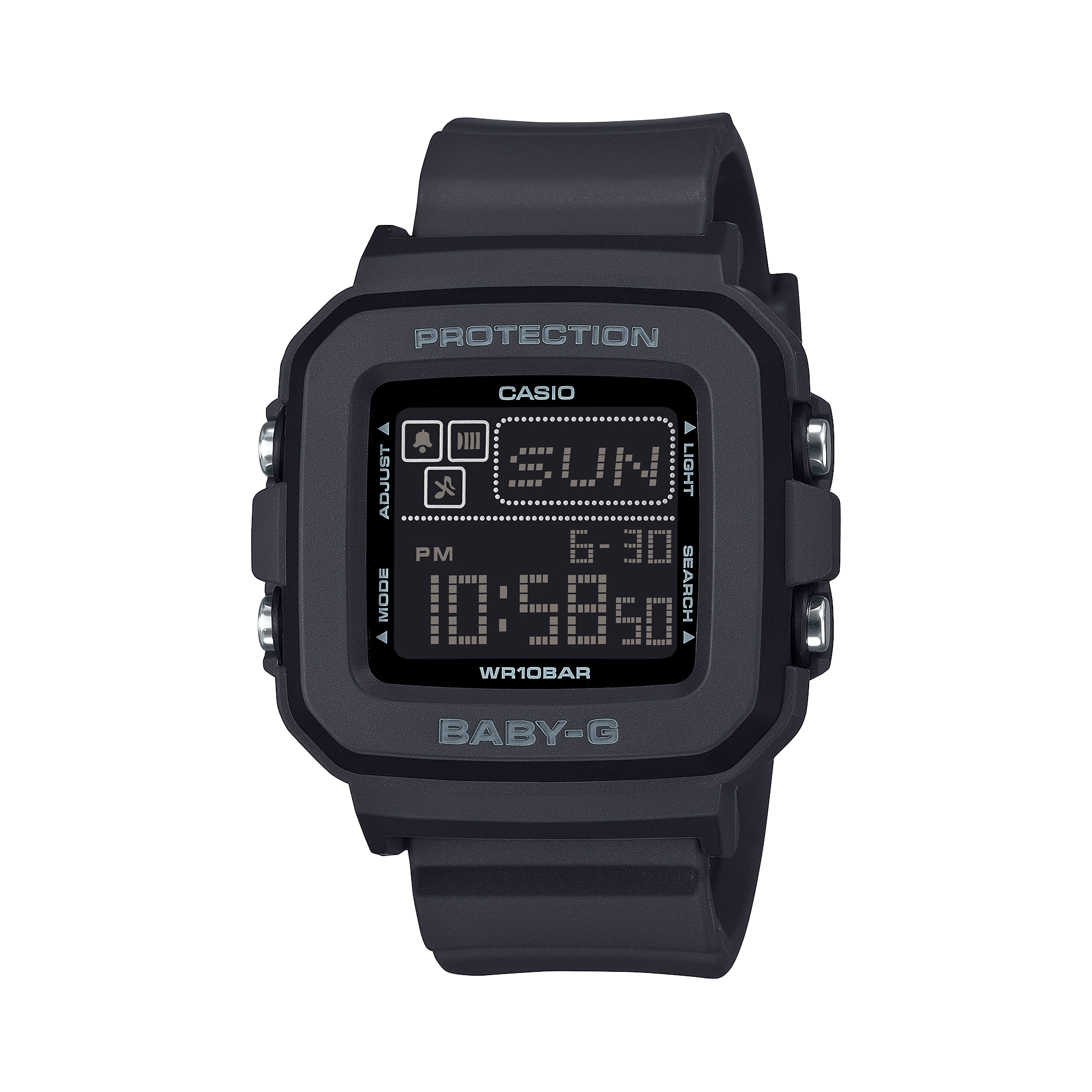 Reloj Baby-G Illuminator digital para mujer con correa de resina modelo: BGD-10-1