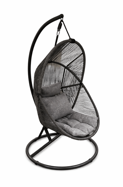 Columpio Celia de aluminio y rope gris