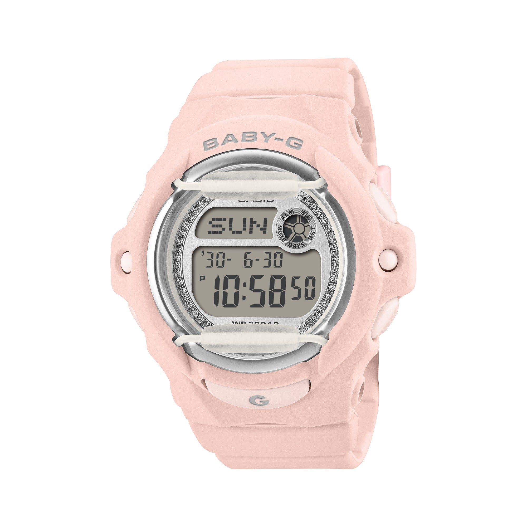 Reloj Baby-G Illuminator digital para dama con correa de resina modelo: BG-169KB-4