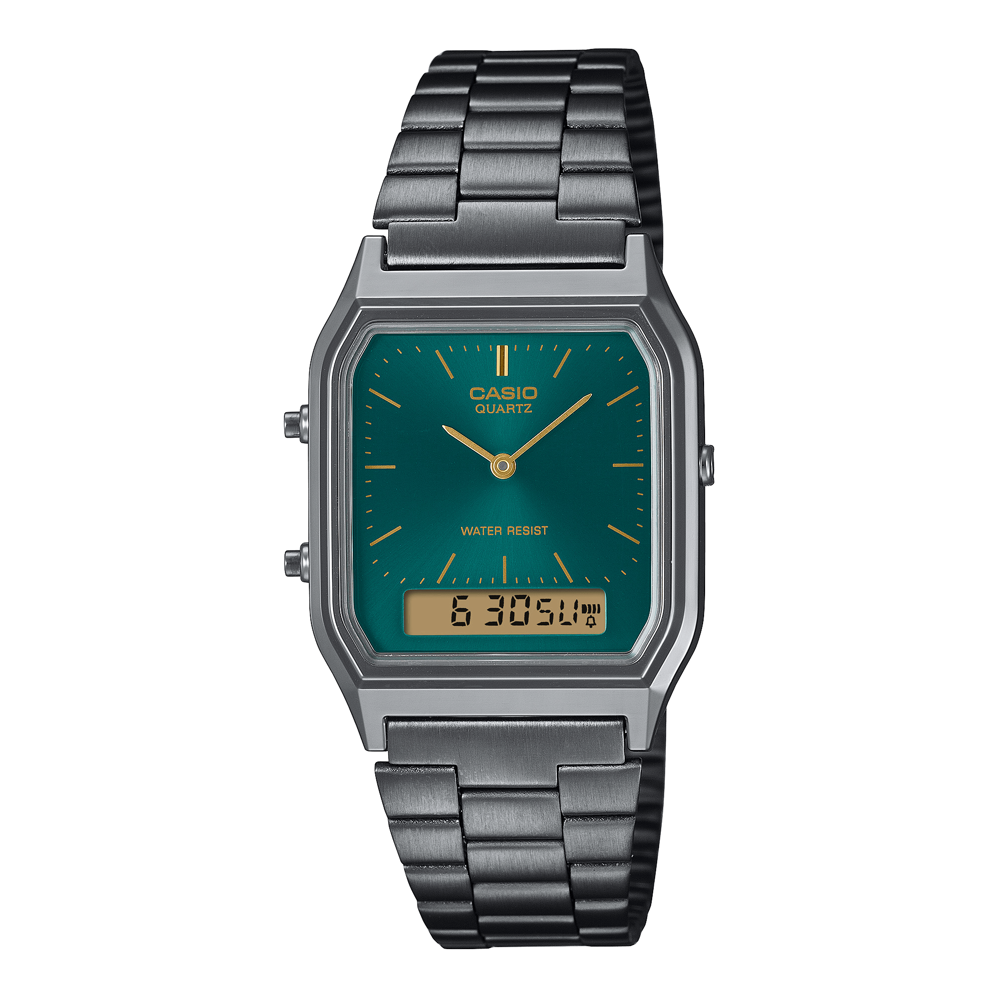 Reloj Casio analógico-digital unisex con pulsera de acero modelo: AQ-230EGG-3A