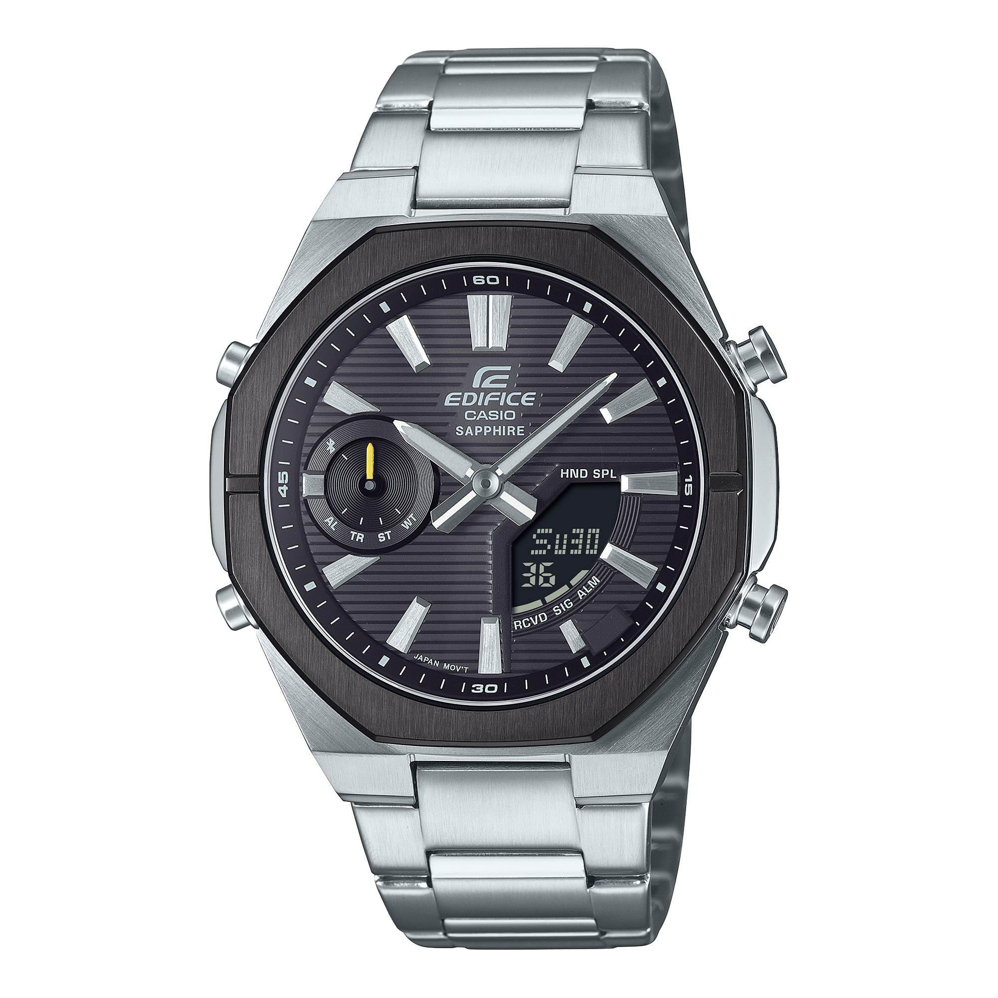 Reloj Edifice analógico-digital para caballero con pulsera de acero modelo: ECB-S10DB-1A
