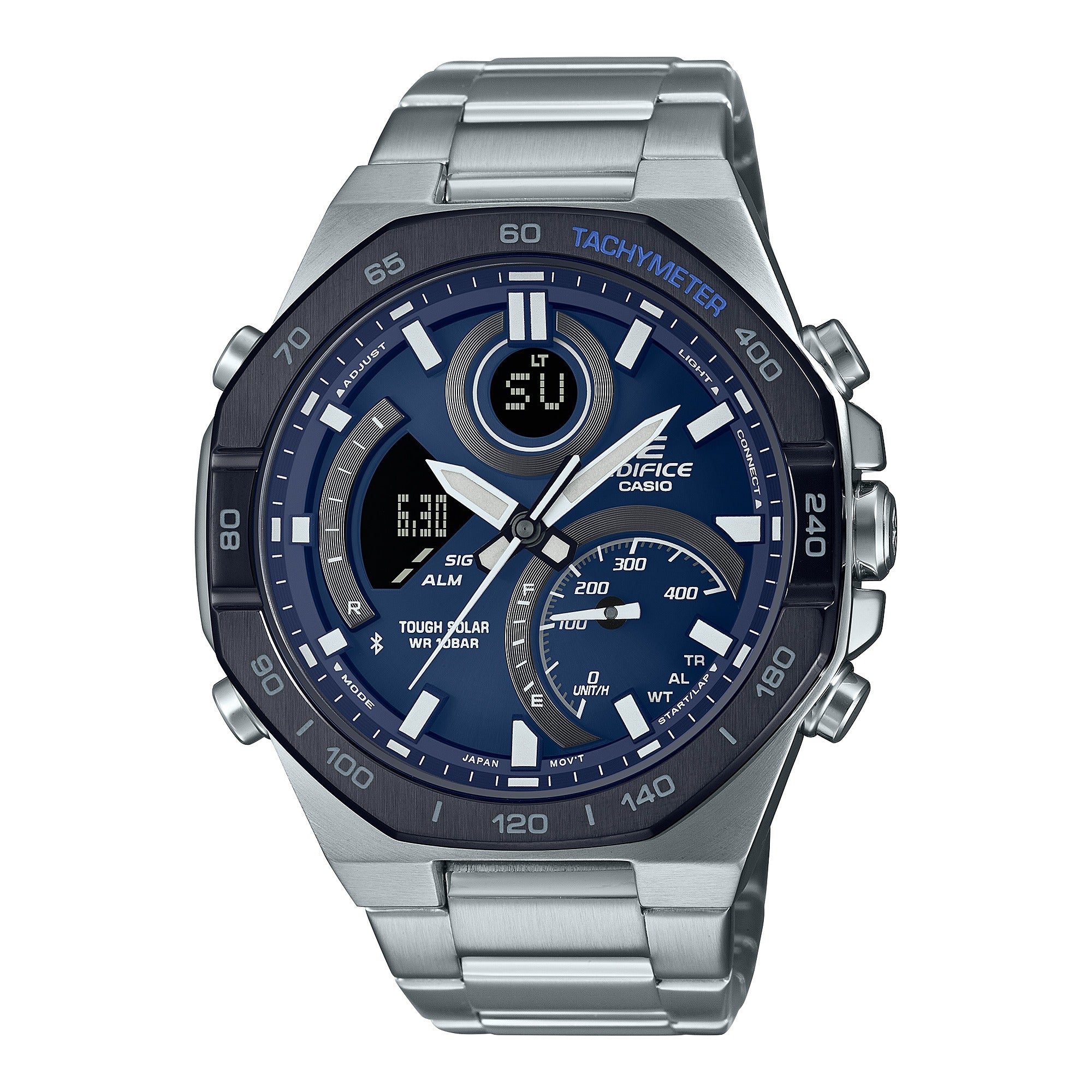 Reloj Edifice Illuminator analógico-digital para hombre con pulsera de acero modelo: ECB-950DB-2A