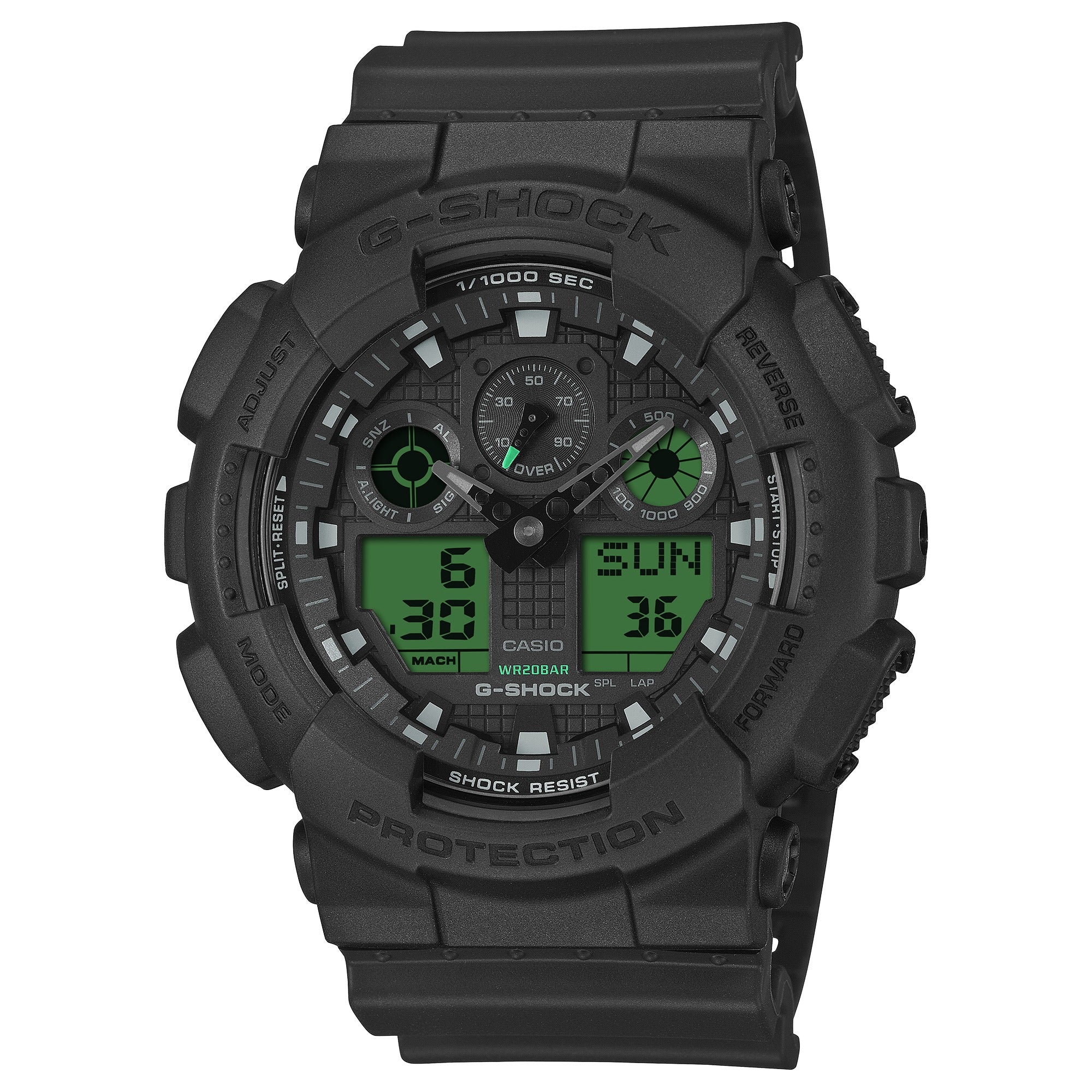 Reloj G-Shock analógico-digital para caballero con correa de resina modelo: GA-100BEG-1A
