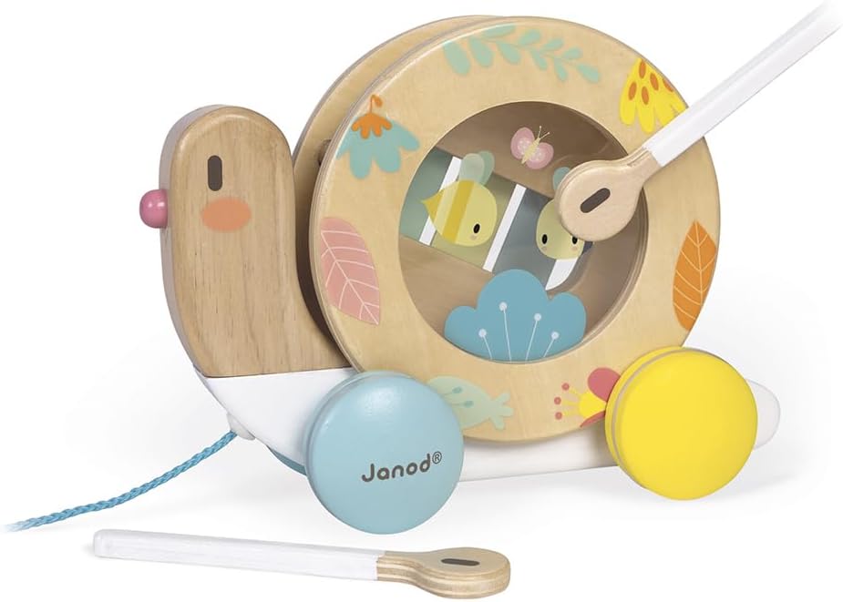 Juguete educativo de arrastre Janod caracol musical