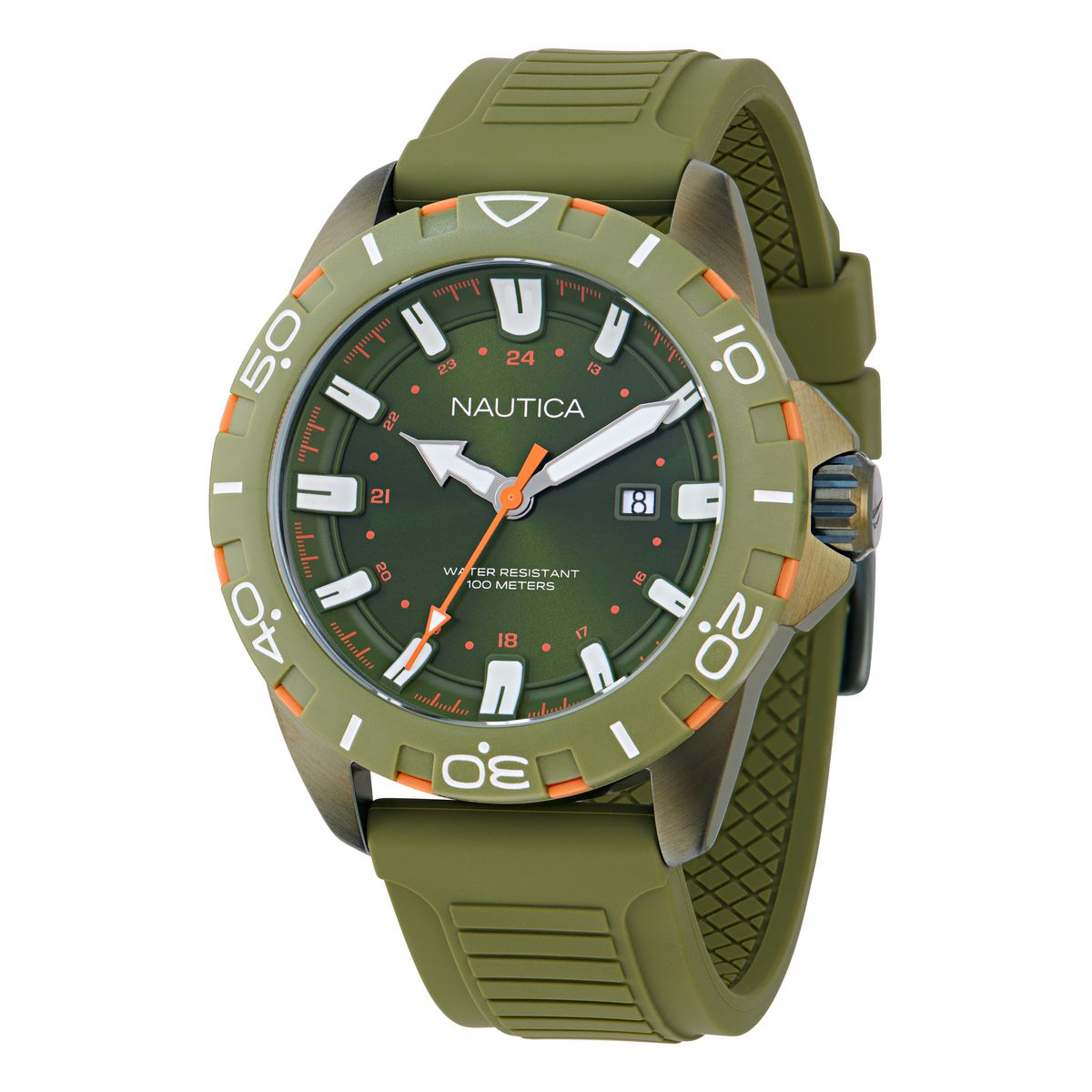 Reloj Nautica Nsr para caballero con correa de resina modelo: NAPNRF406