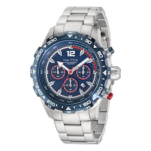 Reloj Nautica Nst para caballero con pulsera de acero modelo: NAPNSS404