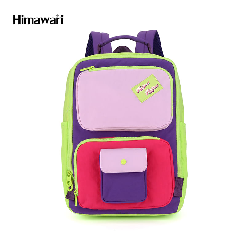 Mochila Himawari para Laptop verde con morado 8029