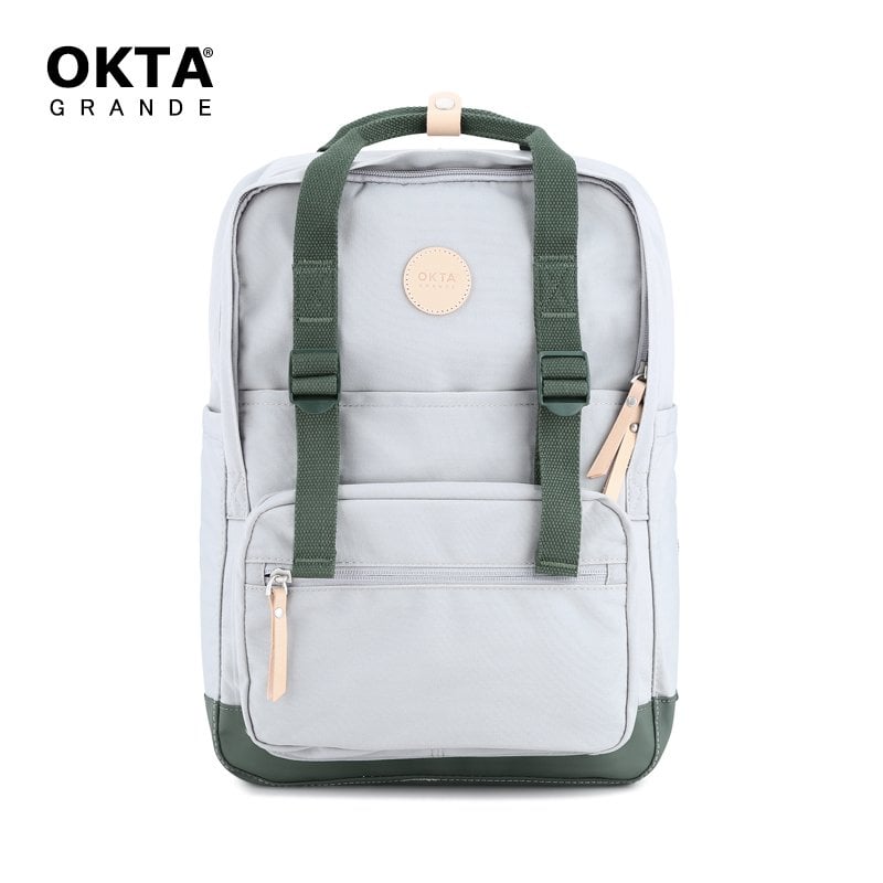 Mochila Himawari para Laptop gris con verde 1085