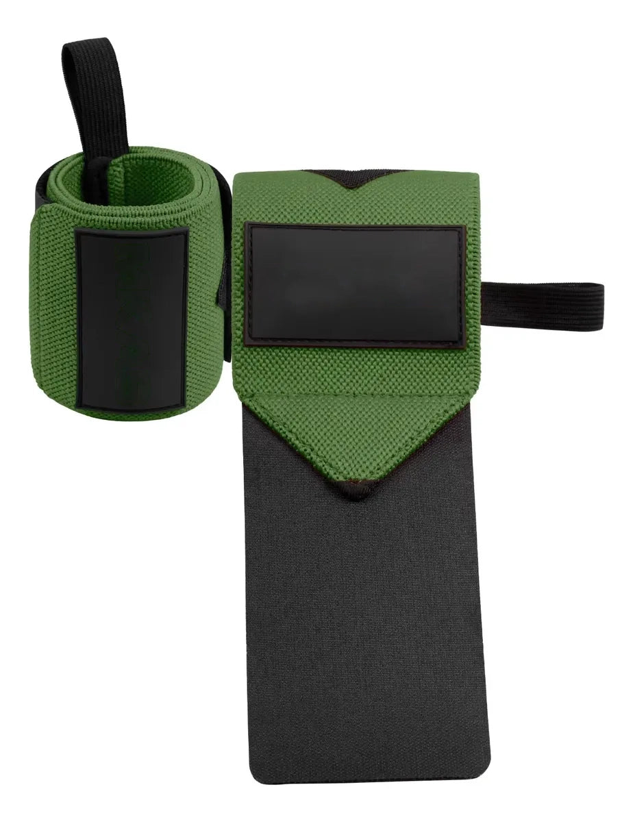 Par de Straps Ergonómicos para Muñecas Muñequeras de gimnasio verde #2-0046