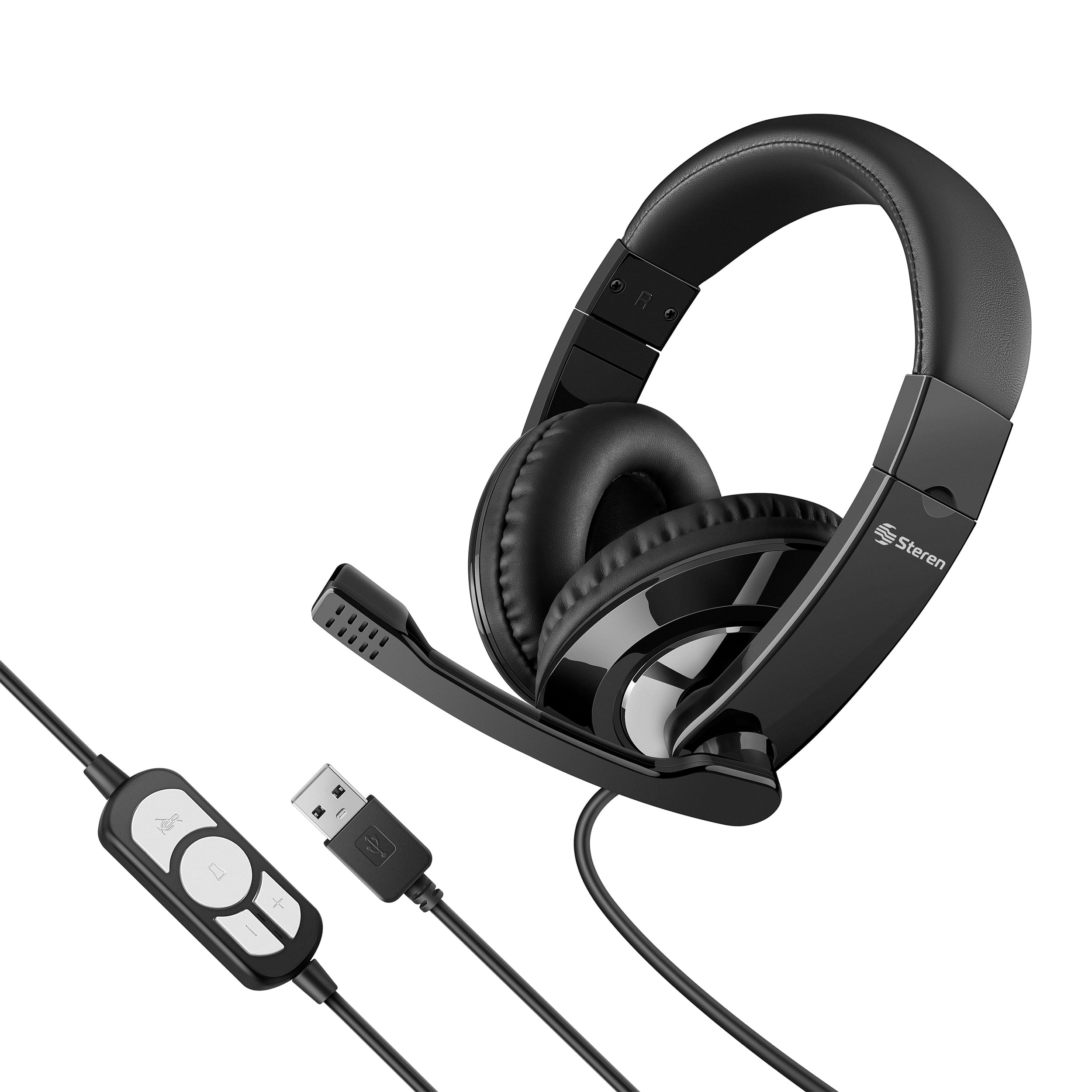 Audífonos multimedia USB ultraconfort, negros AUD-536NE