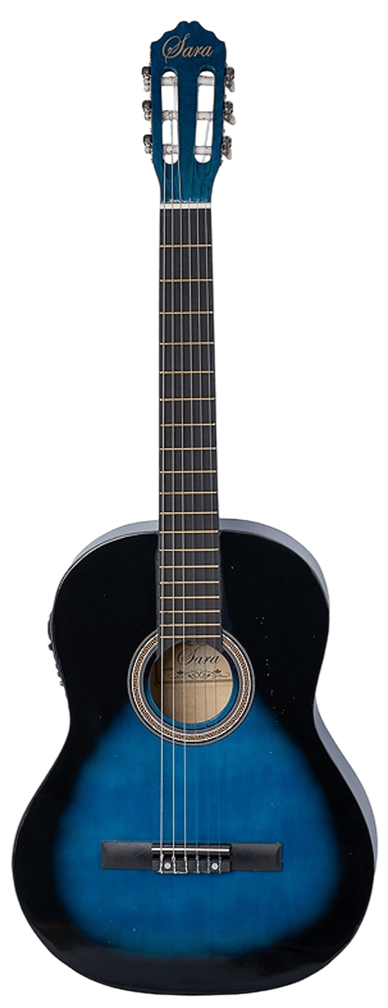 Guitarra Electro Clásica Sara 39" GS851E-BR Azul Sombreado