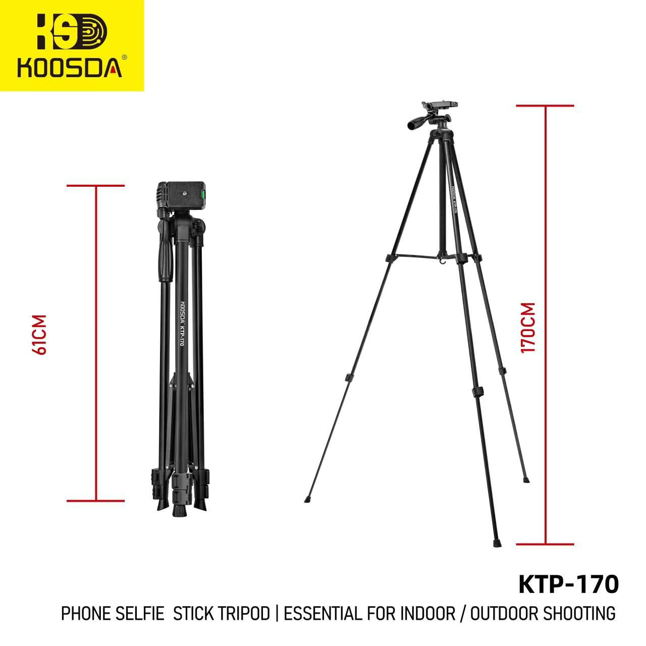 Trípode Koosda Extensible de 1.7 m para Cámara y Celular KTP-170