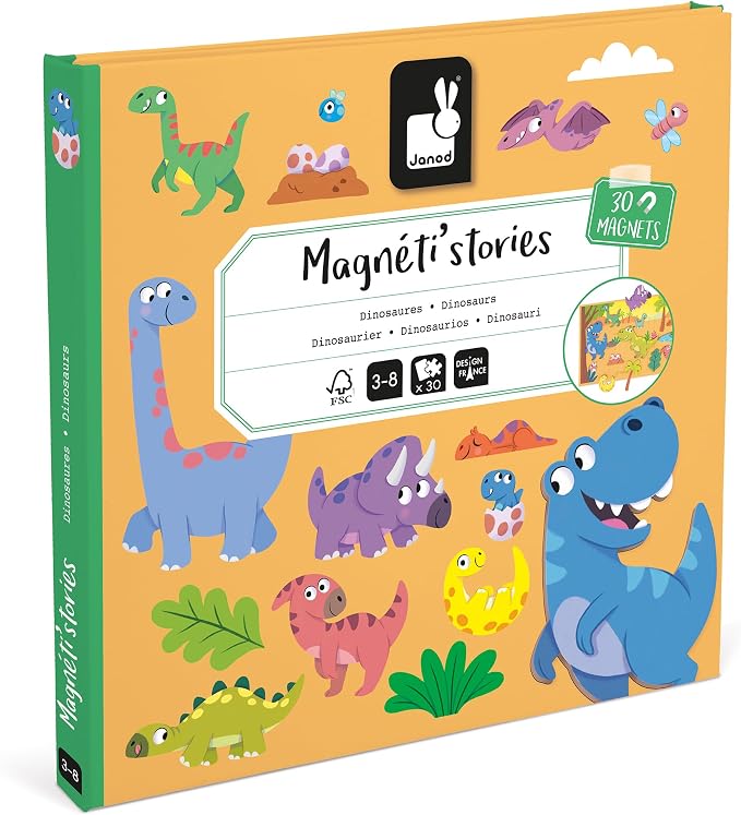 Juguete educativo historias magneticas dinosaurios Janod