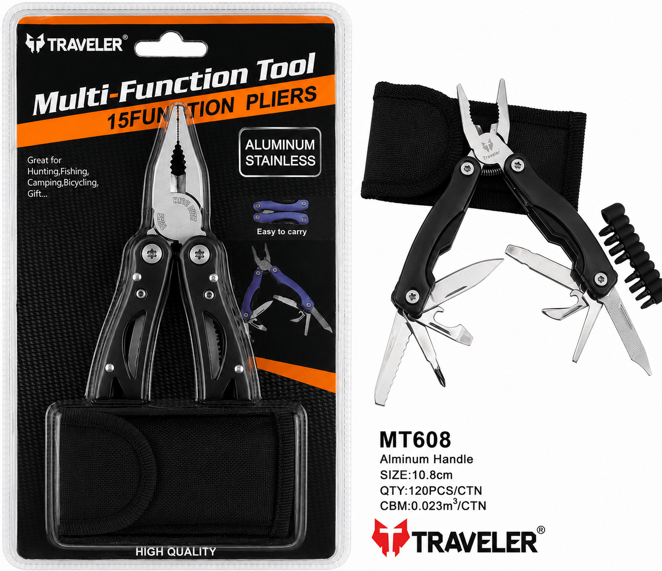 Navaja multiuso traveler con pinzas XMT608