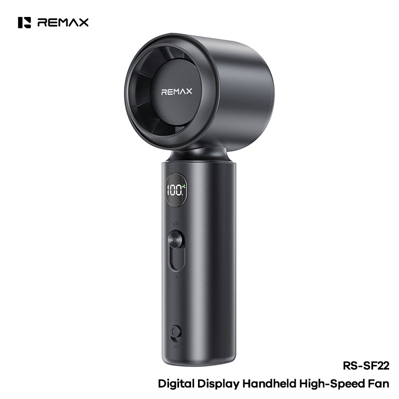 Ventilador Portátil de Alta Velocidad con Pantalla Digital Remax RS-SF22-N