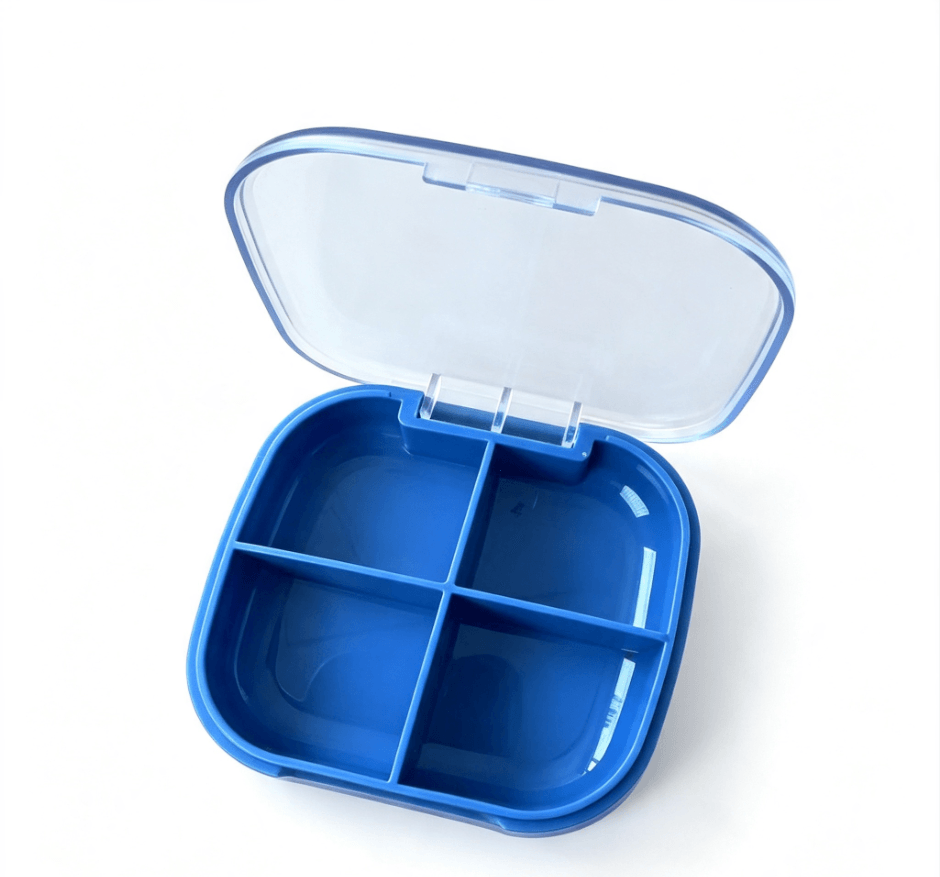 Pastillero Compacto Cuadrado de 4 Compartimentos 34290-3A
