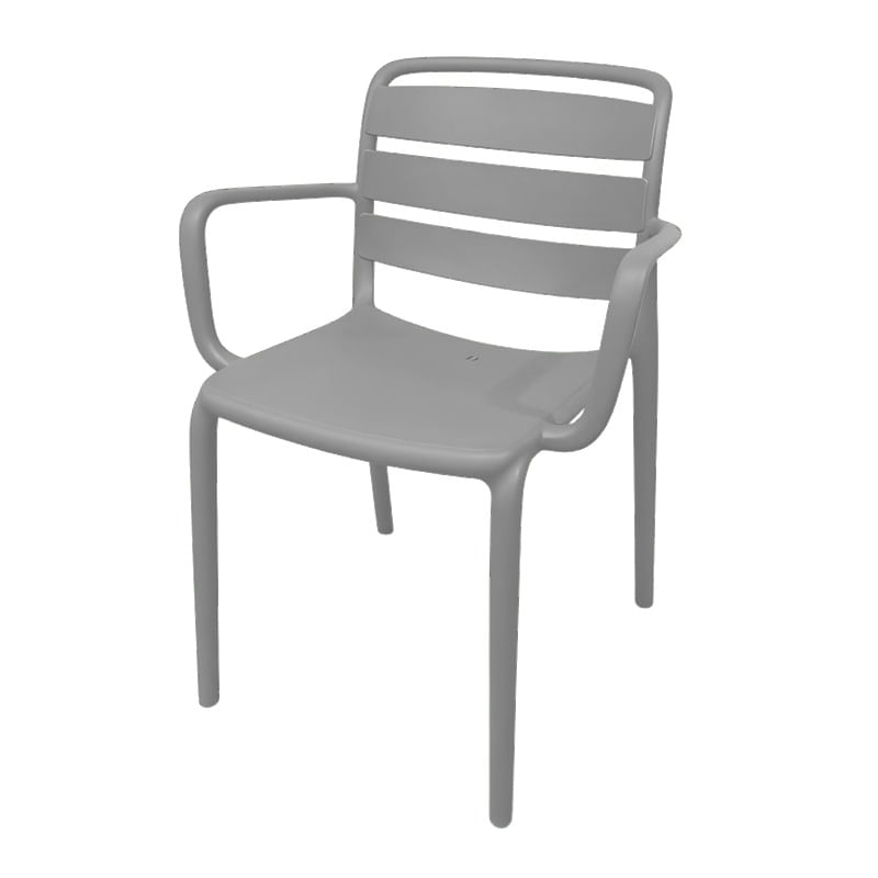 Silla Creta color gris para ambiente exterior e interior