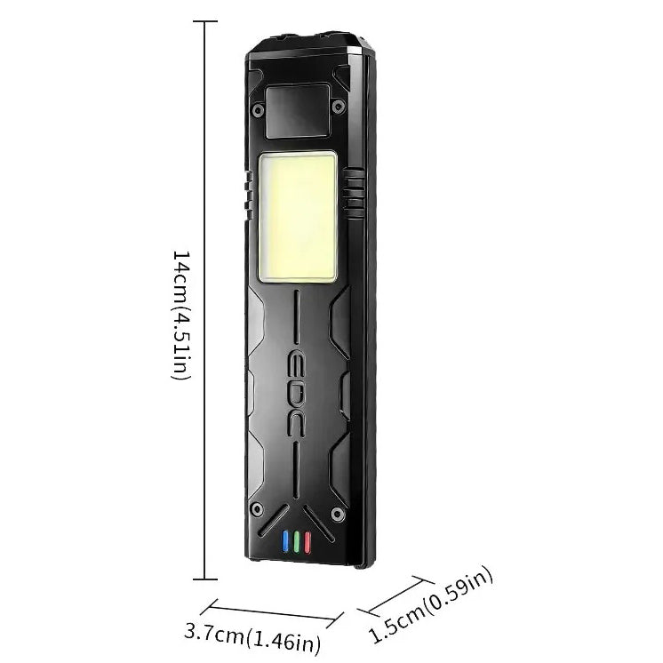 Linterna recargable DC01 LED + COB con pantalla digital
