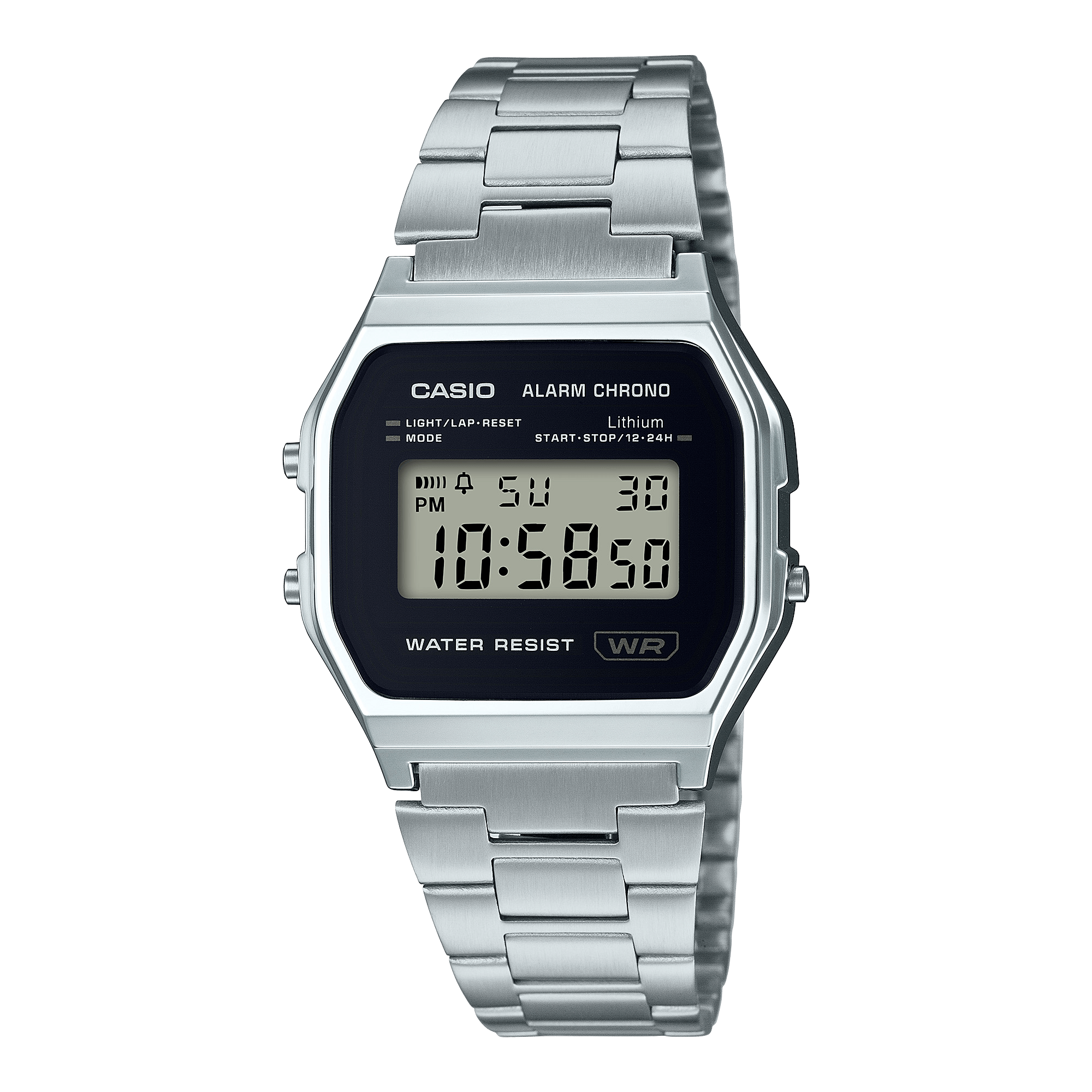 Reloj Casio digital unisex con pulsera de acero modelo: A158WEA-1