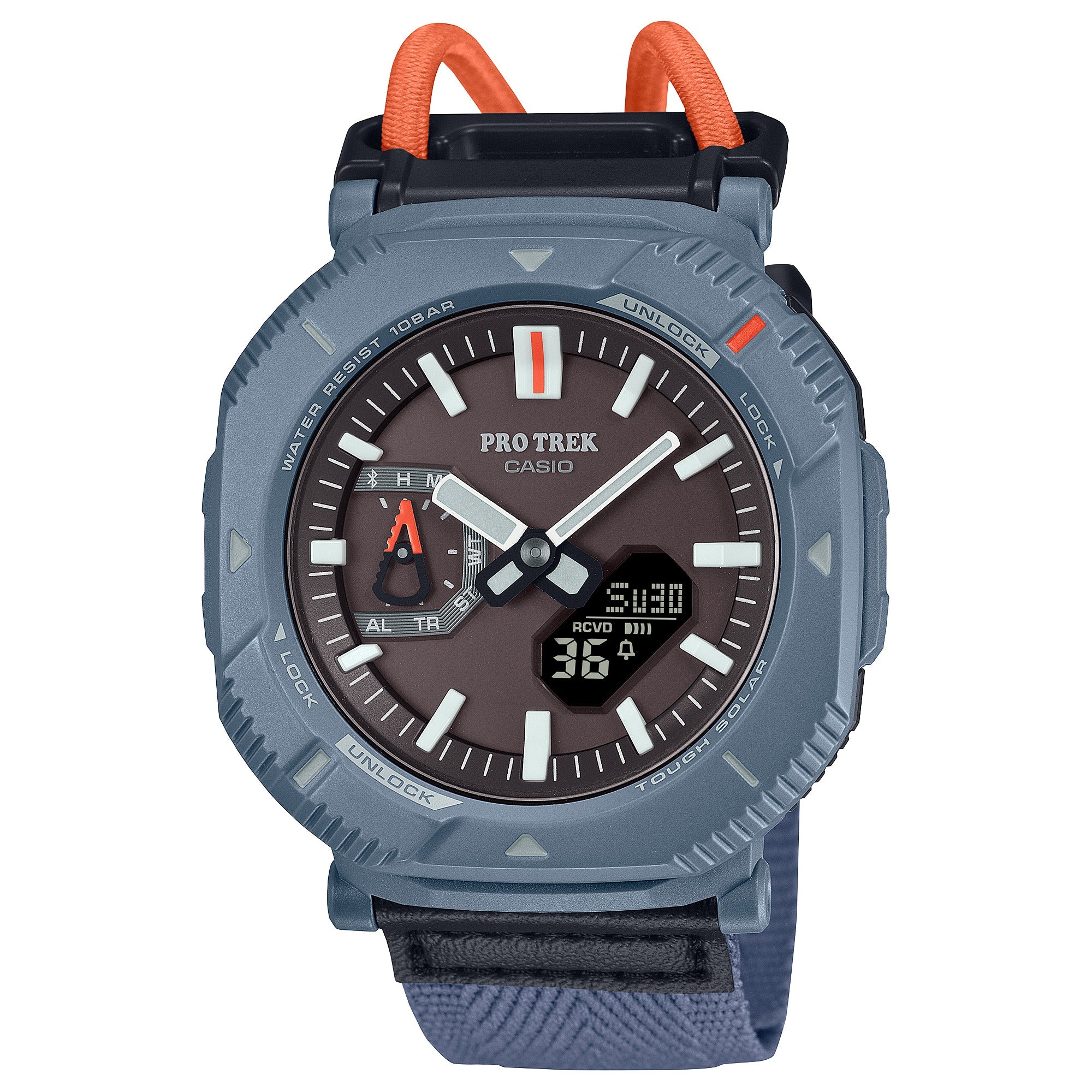 Reloj Casio Pro Trek Modelo analógico-digital para caballero con correa de tela modelo: PRJ-B001B-2